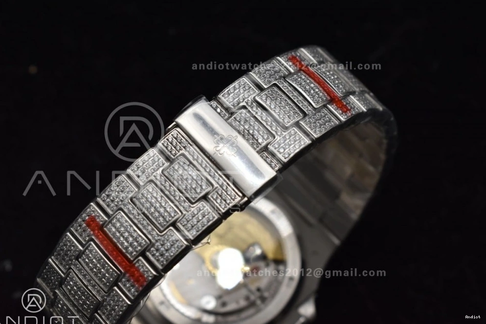 TWF Diamonds Nautilus A324 5711 Bracelet Bezel Full Diamonds SS on & Dial 1116